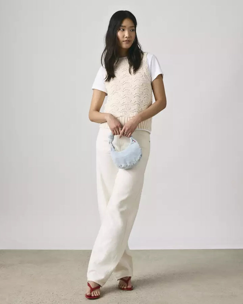 Levi's Hope Crochet Tank Top off white angled front view
