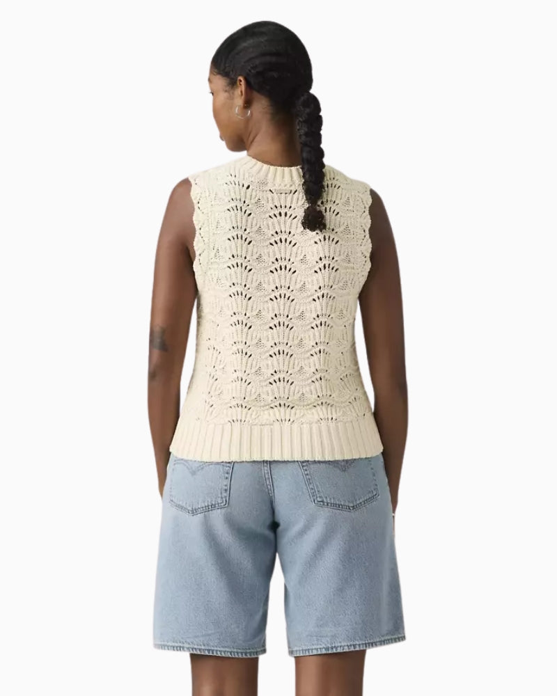 Levi's Hope Crochet Tank Top off white back view