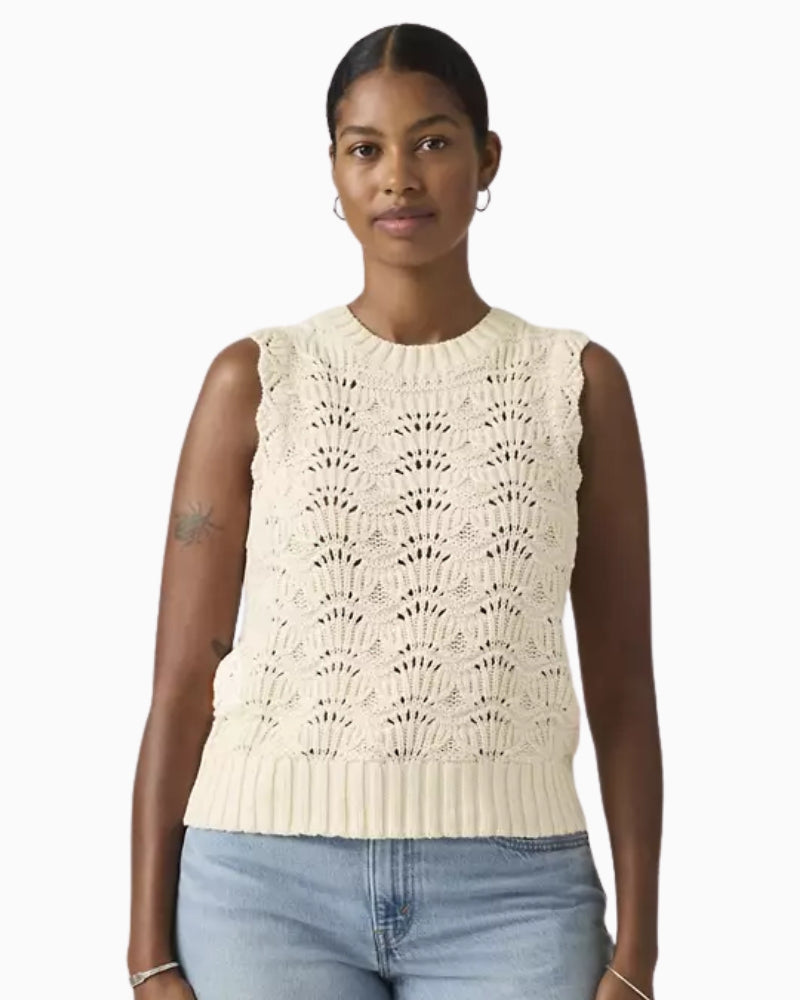 Levi's Hope Crochet Tank Top off white front view