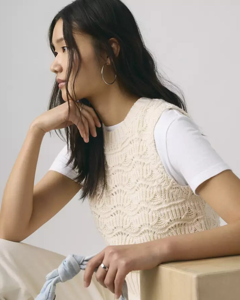 Levi's Hope Crochet Tank Top off white side view