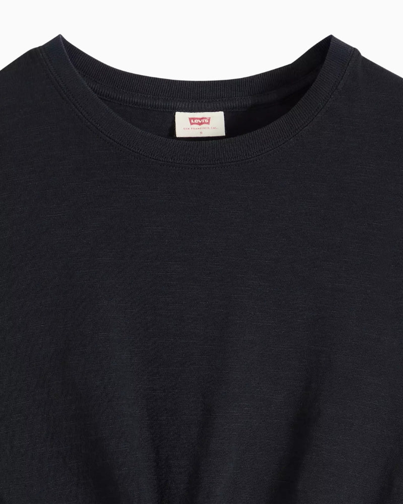 Levi's Jemma Knot Tee black crew neck close-up