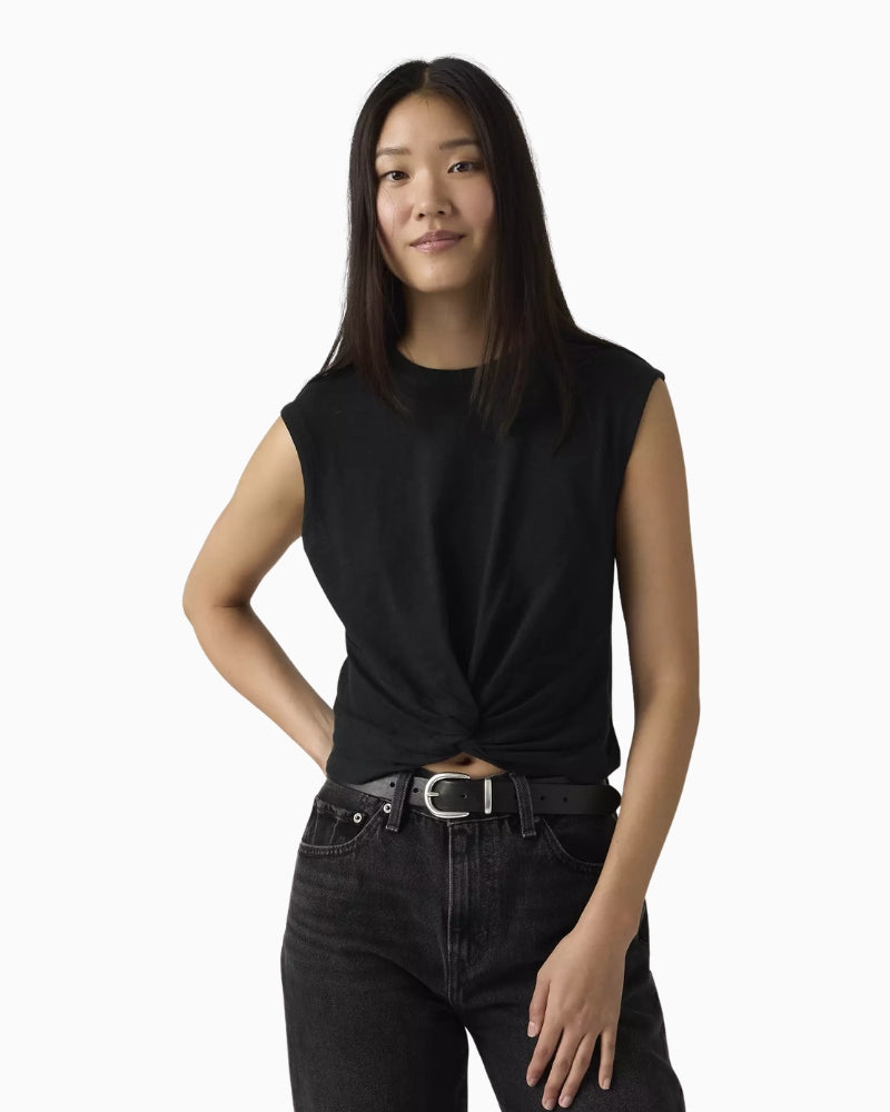 Levi's Jemma Knot Tee black front view