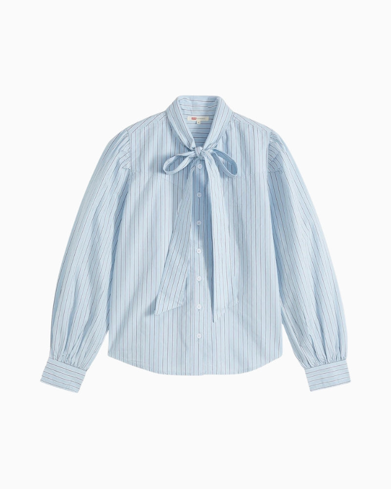 Levi's Judice Western Shirt in Blue Stripe fabric detail