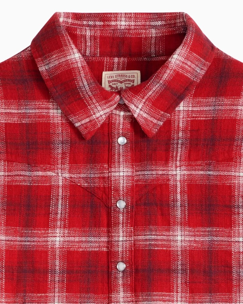 Levi's Juna Western Shirt in red plaid back detail