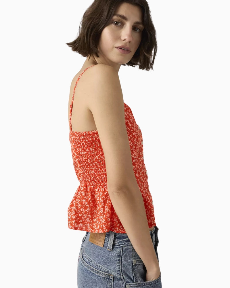 Levi's Monet blouse red side view sleeveless