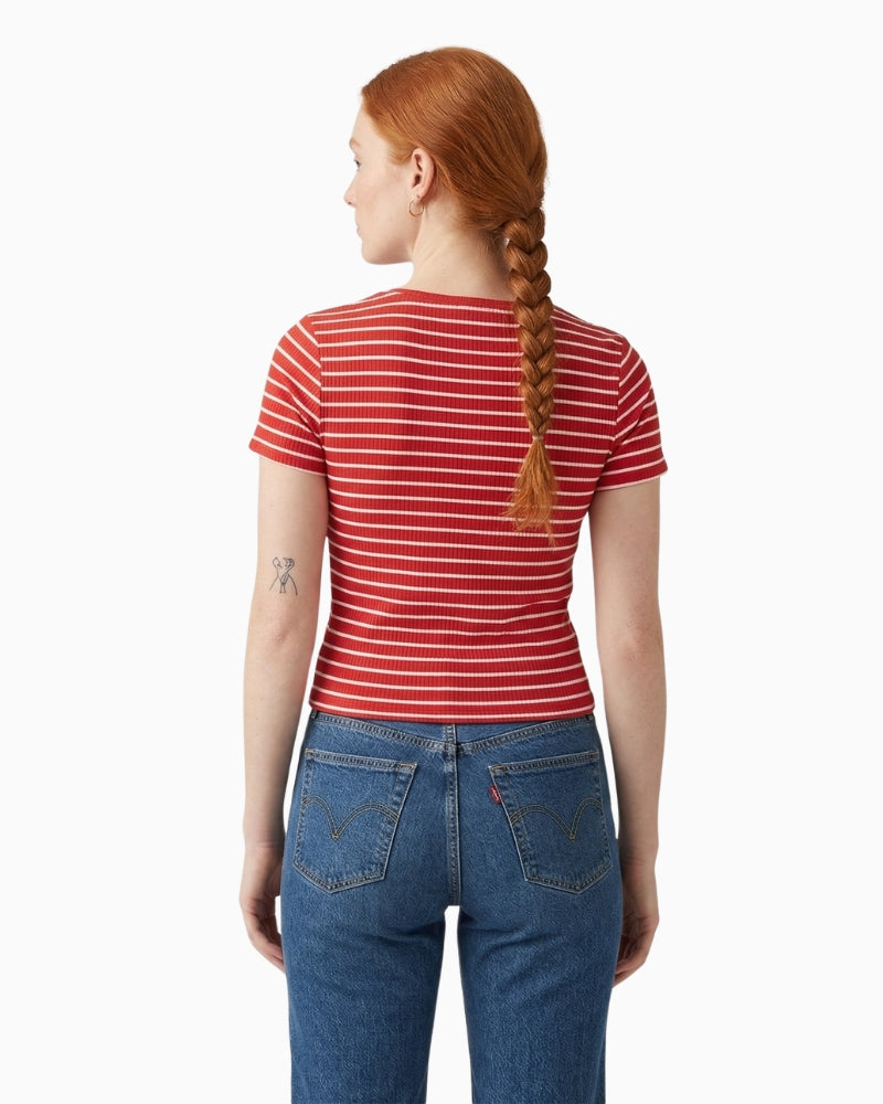 Levi’s Muse SS Tee red and white striped back view