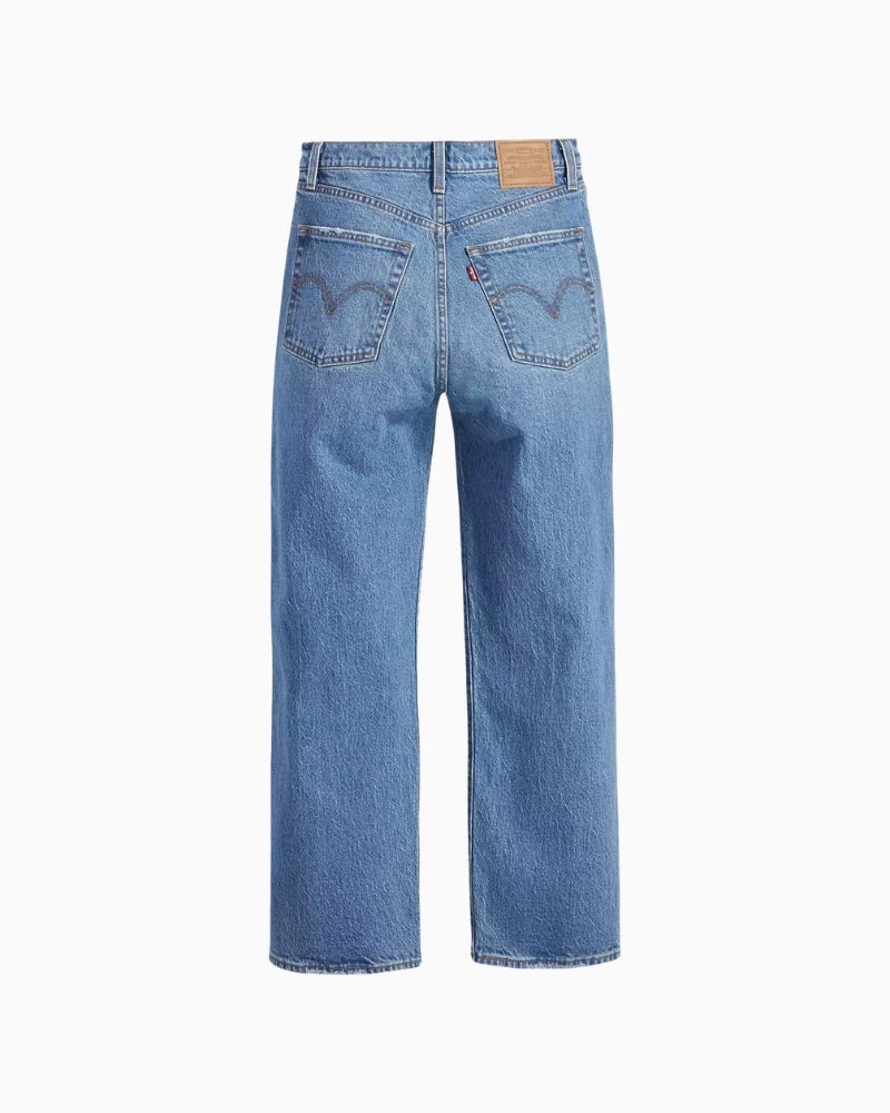 Levi’s Ribcage Straight Ankle Jeans light wash back flat view