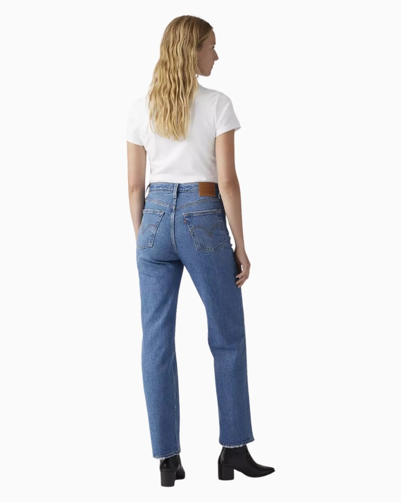 Levi’s Ribcage Straight Ankle Jeans light wash back view