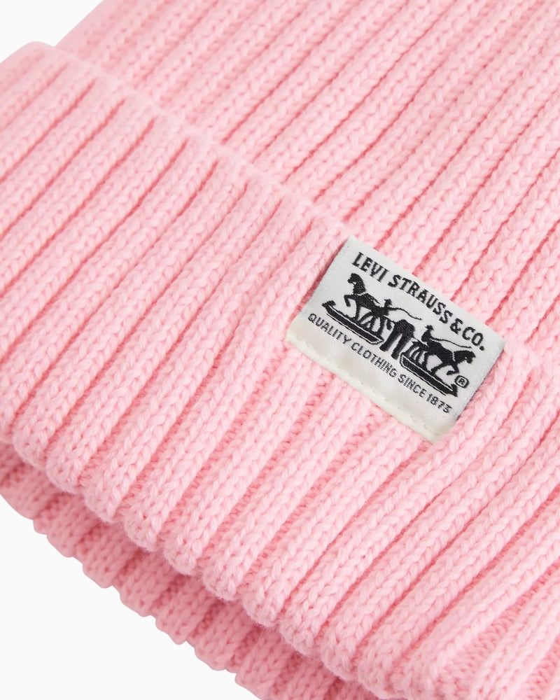 Levi's Sunset Beanie in Rose Two Horse pull graphic detail