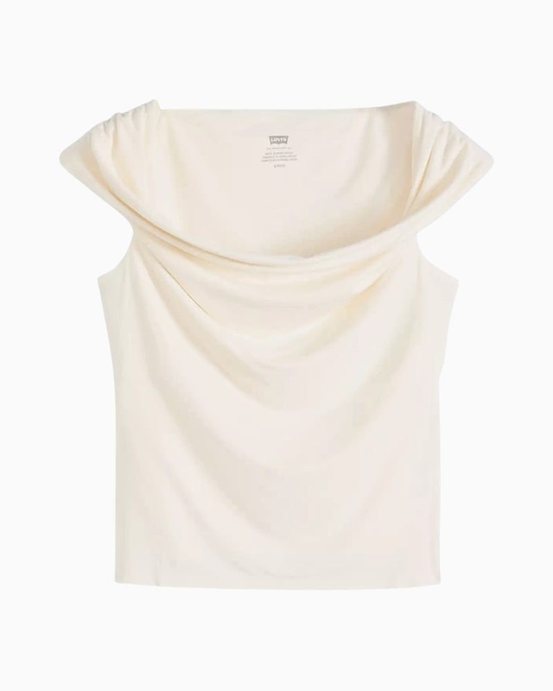 Levi's Tori Twisted Knit Top off white front view