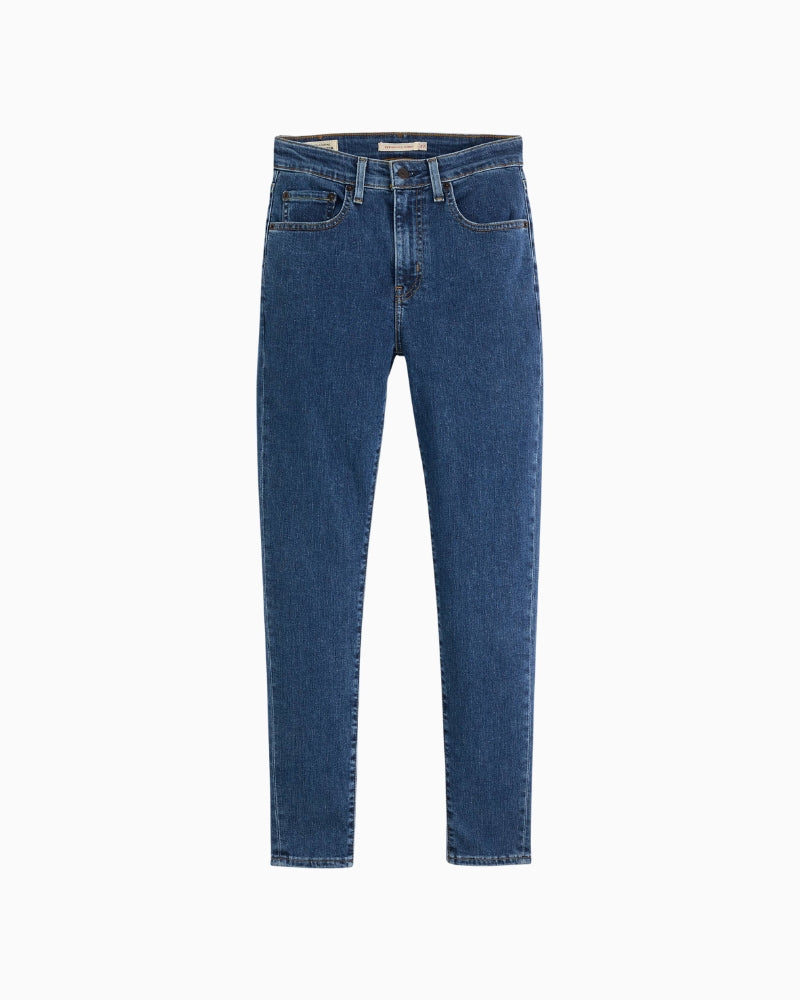 Front view of Levi’s 721 skinny jeans in classic high-rise fit and soft stretch denim