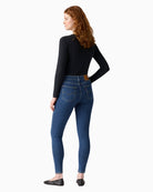 Back view of Levi’s high-rise skinny jeans with 5-pocket detail and flattering waist