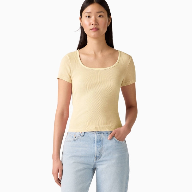 Levi’s Essential Square Neck Tee woman wearing top front view – Áines Boutique