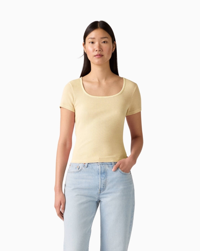 Levi’s Essential Square Neck Tee woman wearing top front view – Áines Boutique