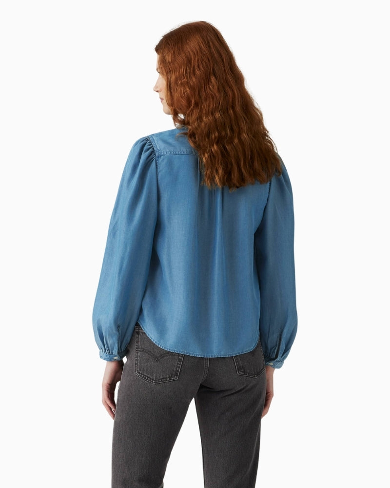 Back view of Levi’s Western shirt showing classic yoke seams
