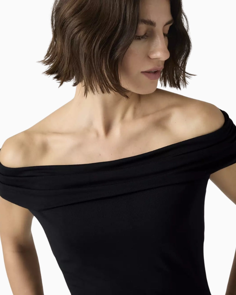 Levis Tori twisted knit top black neckline detail