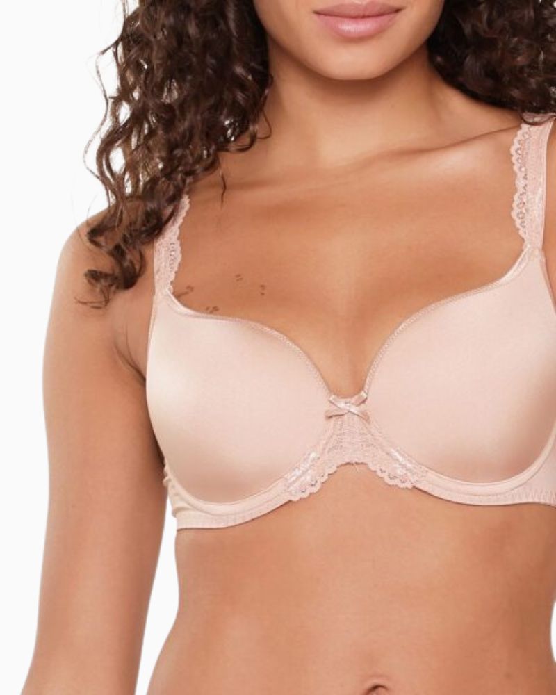 Close up of T-shirt bra by LingaDore with moulded cups and smooth finish