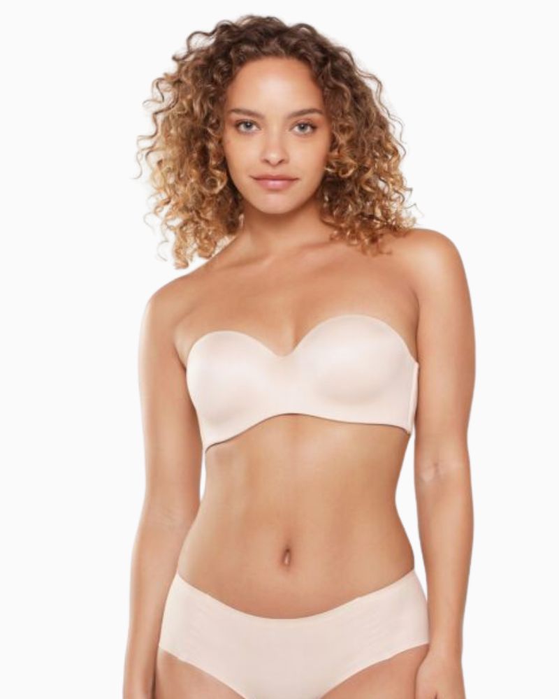 Nude strapless memory foam bra by LingaDore with removable straps