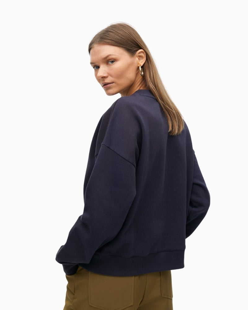 Back of cotton sweatshirt by Lola Casademunt with rhinestone detail