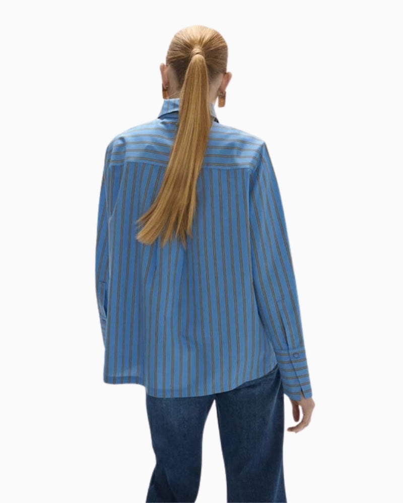 Lola Casademunt Blue Stripe Shirt back view