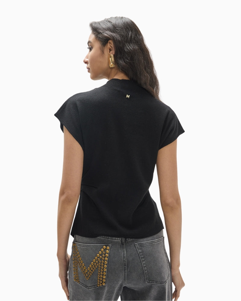 Lola Casademunt Multicolor Button Vest back view with gold logo detail