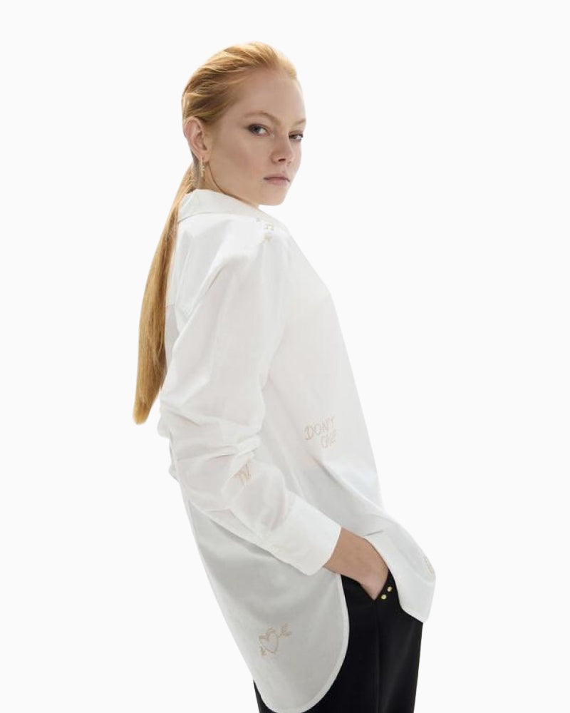 Lola Casademunt Oversize Shirt with Studs in white side view
