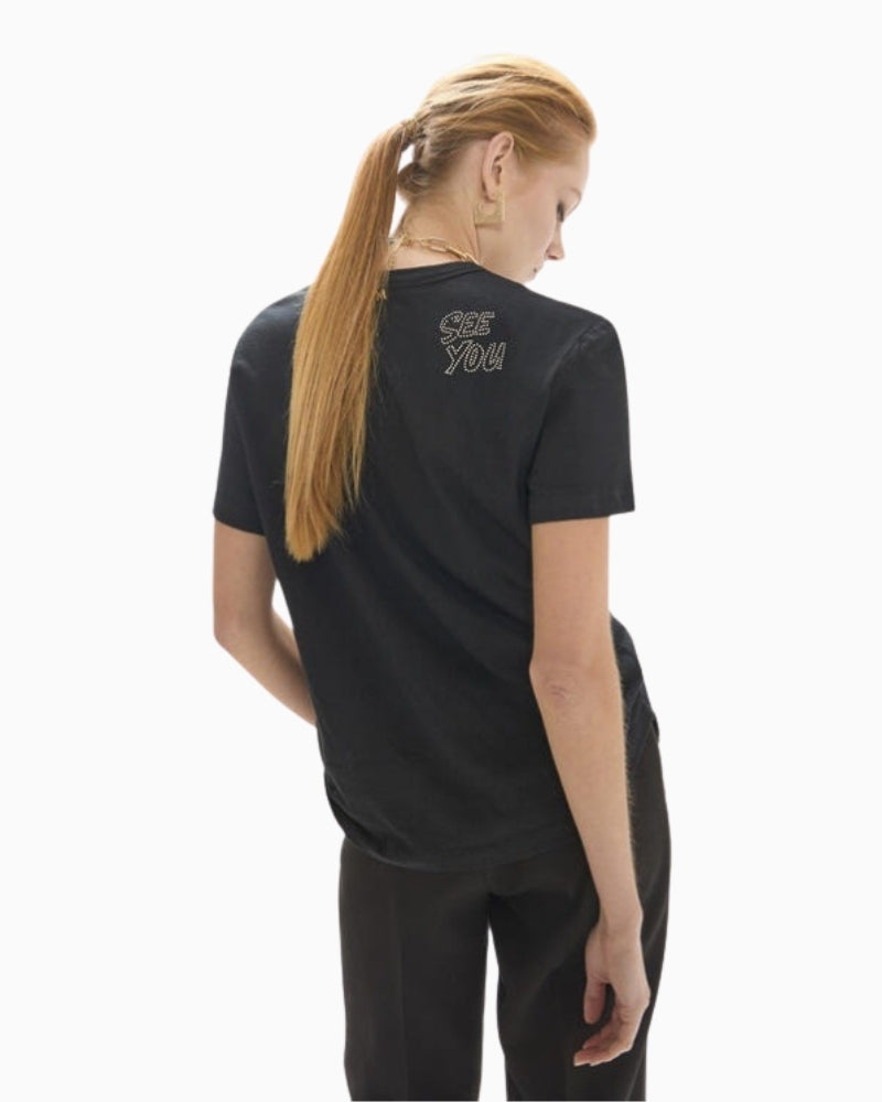 Lola Casademunt V-Neck T-Shirt in black back view