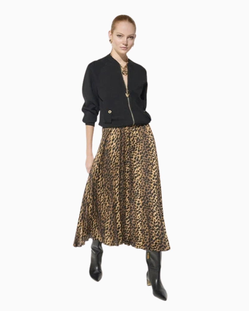 Lola Casademunt Zip Up Cardigan in black full-length styled view