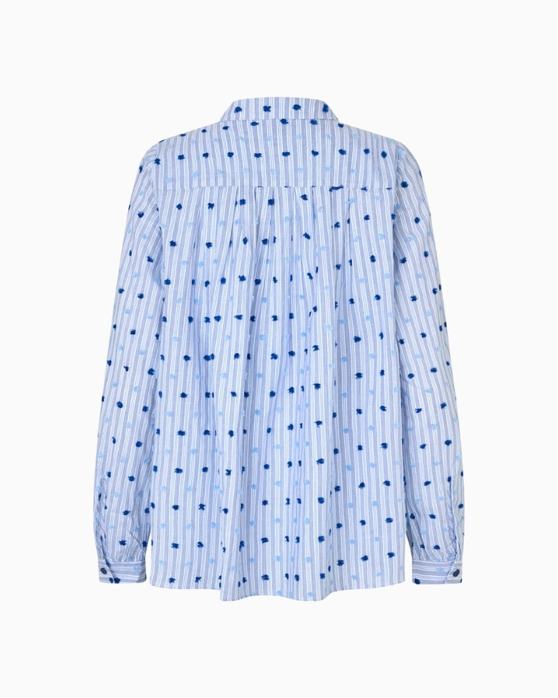 Lollys Laundry Lari shirt dark blue back view – Áines Boutique