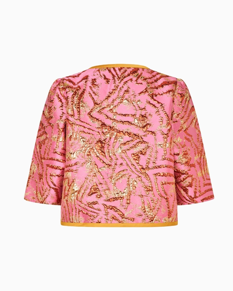 Lollys Laundry Trine jacket pink back view – Áines Boutique