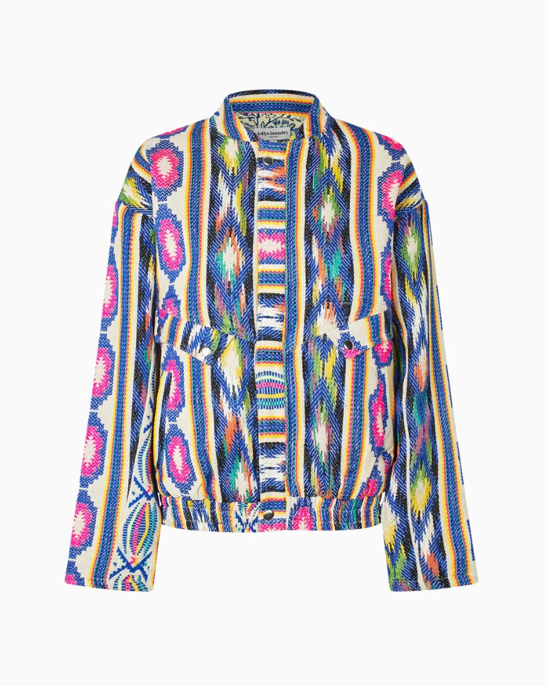 Front view of HawaiiLL jacket showing snap buttons and flap pocket