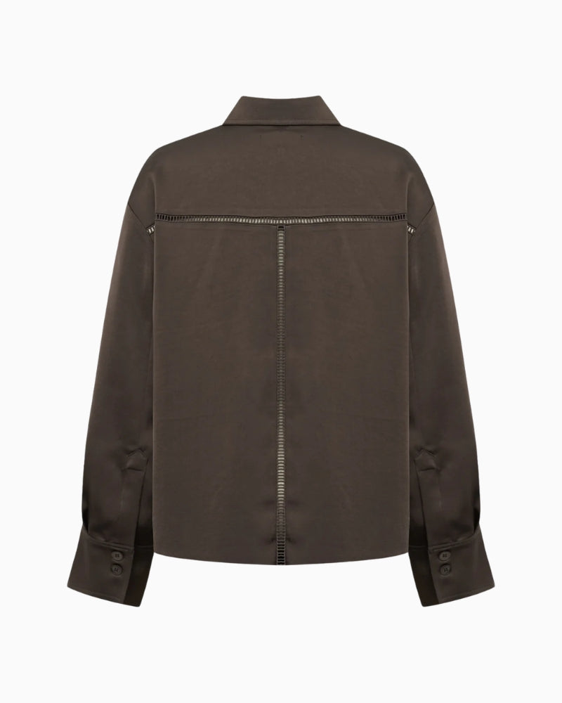 Lollys Laundry SolLL Shirt in Dark Brown back view