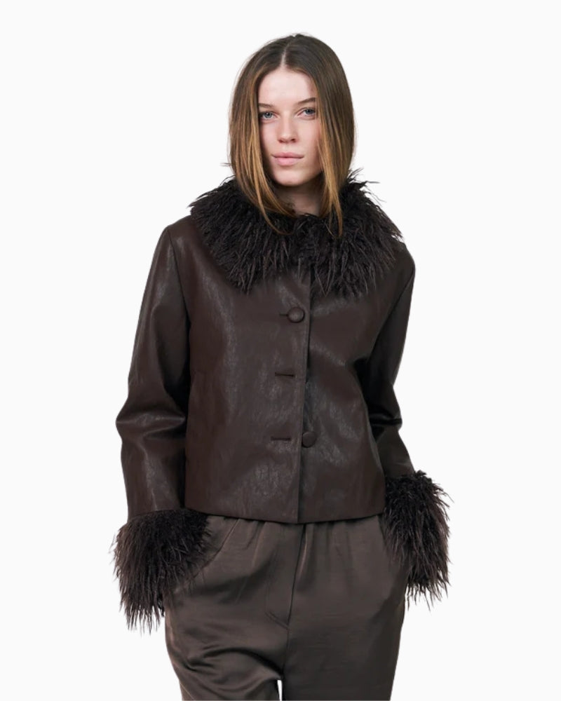 Lollys Laundry TracyLL Jacket in Brown front view