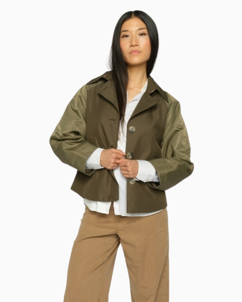MOS MOSH MMZyla Neola Trenchcoat in Olive Night front view