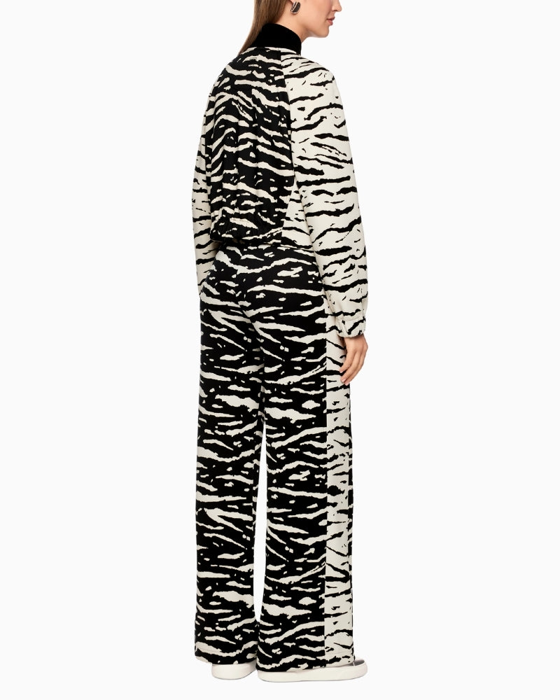 Back of Marc Cain scuba jersey jacket with elasticated hem and cuffs