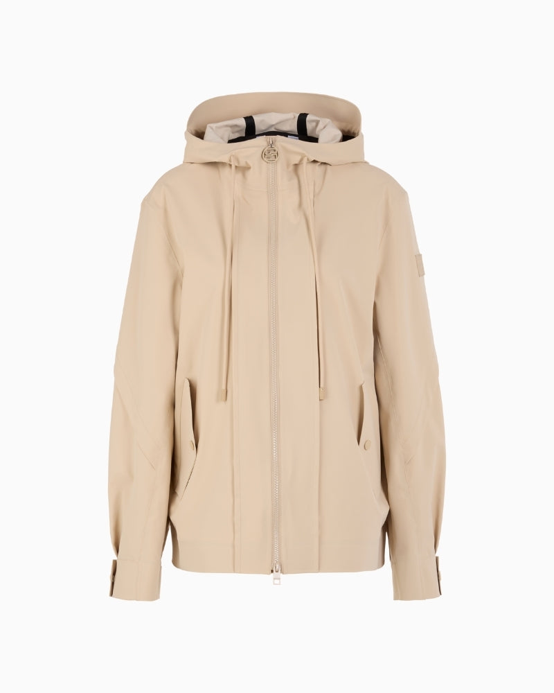 Marc Cain beige outdoor jacket front view – Áines Boutique