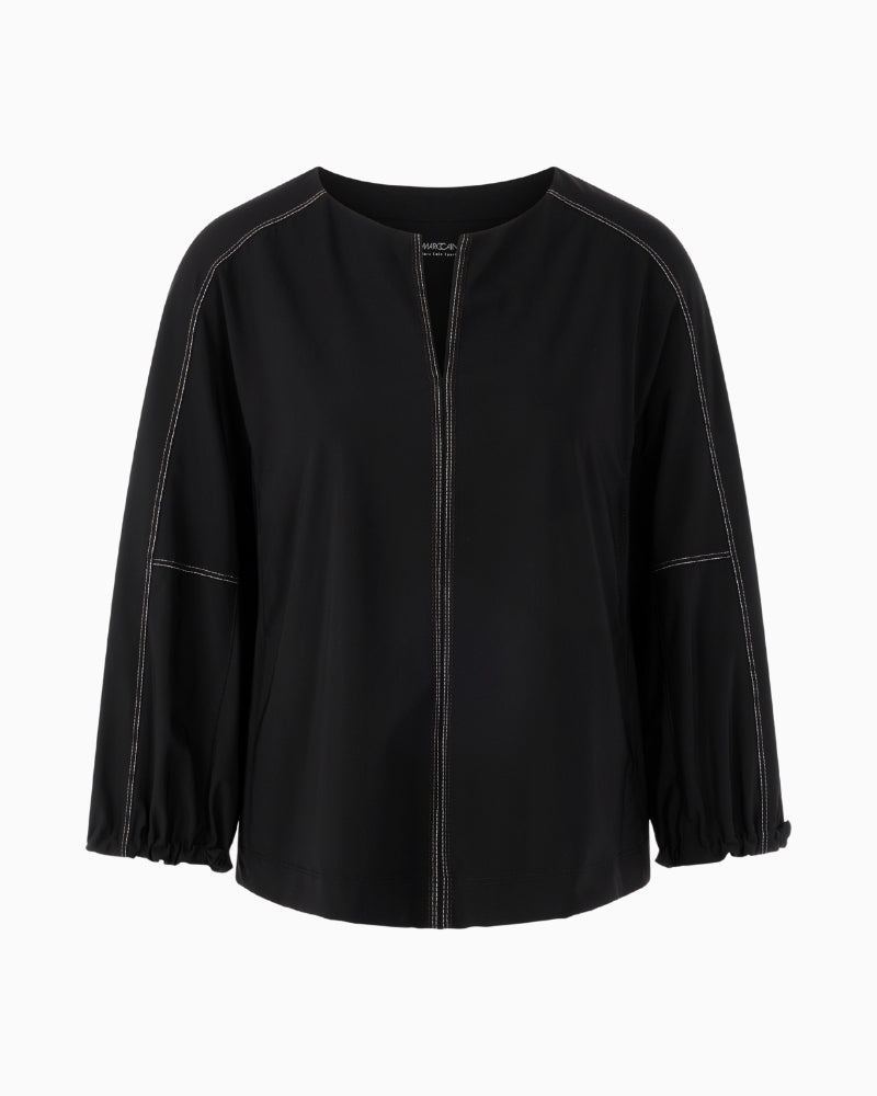 Front view of Rethink Together stretch shirt with contrast seams