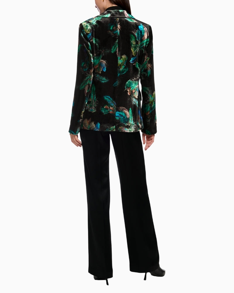 Back view of Marc Cain blazer with flap pockets and shaped silhouette