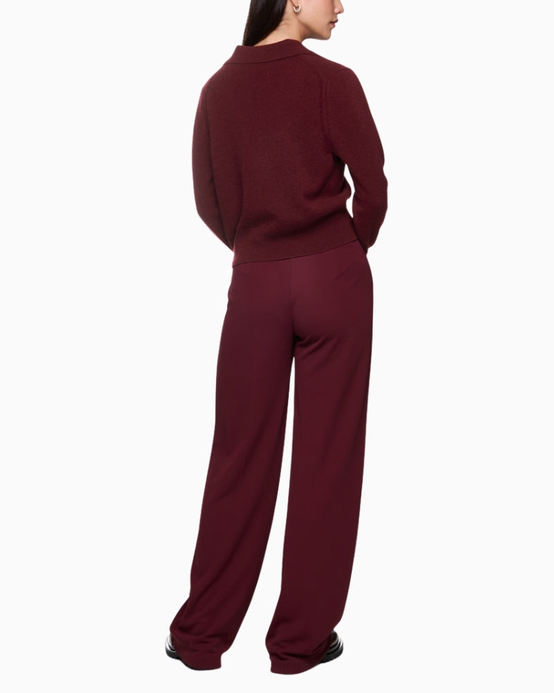 Back view showing relaxed, cropped fit of Marc Cain cardigan