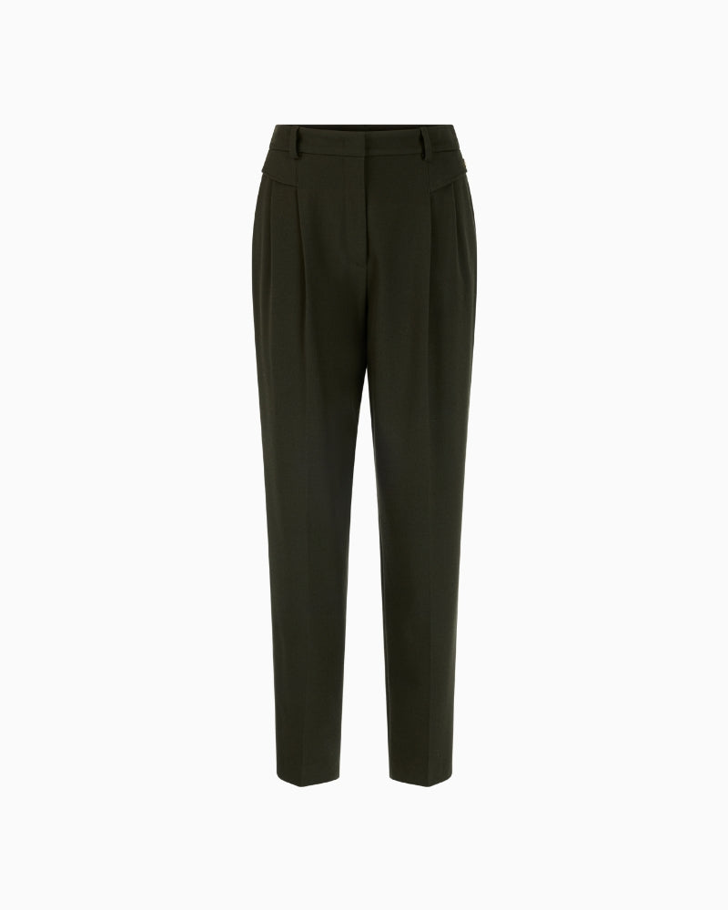 Marc Cain Faqus Trousers with Crease in Khaki crease detail