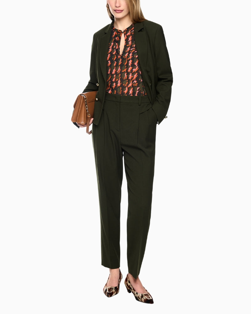 Marc Cain Faqus Trousers with Crease in Khaki styled view