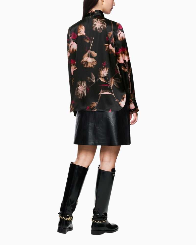 Back view of relaxed fit floral blouse by Marc Cain