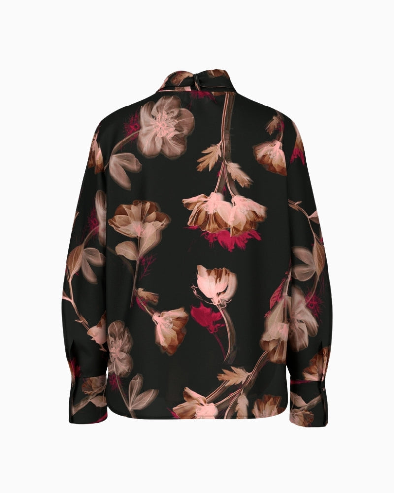 Back view of relaxed fit floral blouse by Marc Cain