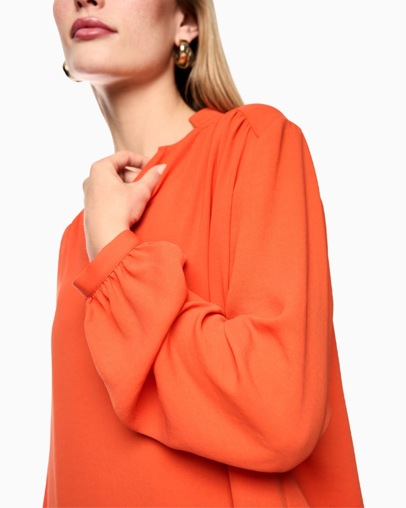 Marc Cain Flowing Blouse in Orange cuff detail