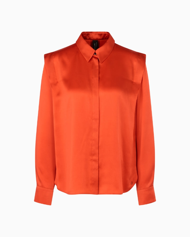 Marc Cain Luxurious Silk Blouse in Orange fabric details