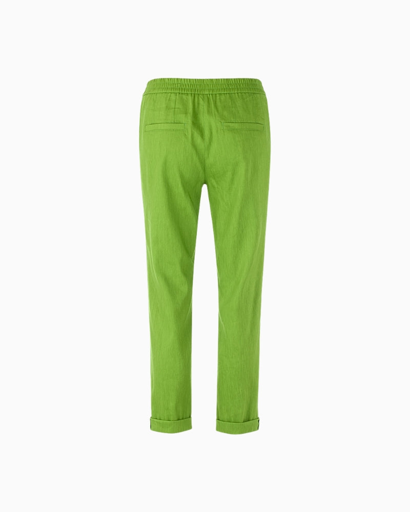 Marc Cain RHODOS Lightweight Pull-On Trousers green flat lay back view