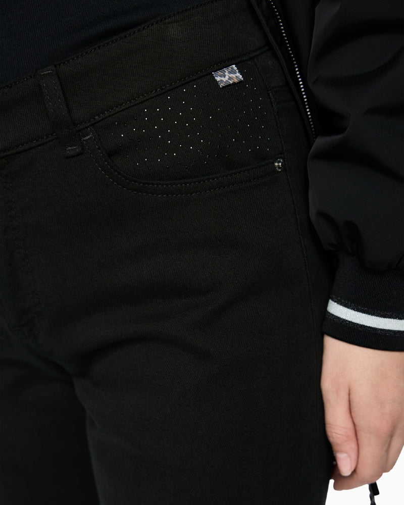 Marc Cain Silea Slim Fit Jeans in Black hotfix stone detail