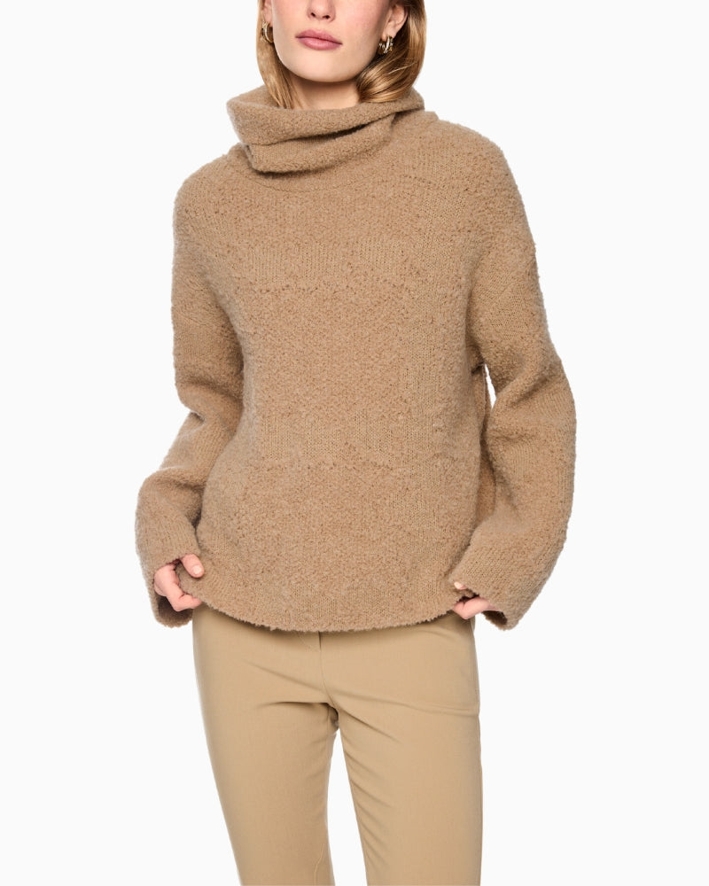 Marc Cain Soft Turtleneck Jumper in Camel front view