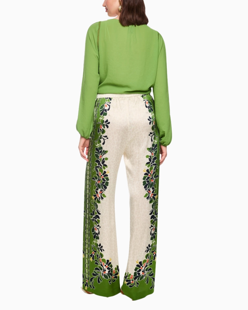 Marc Cain WARRI flowing trousers ecru back view