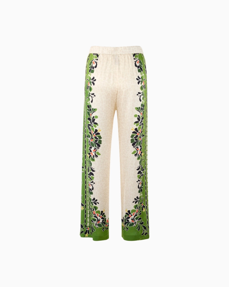 Marc Cain WARRI flowing trousers ecru flat lay back view